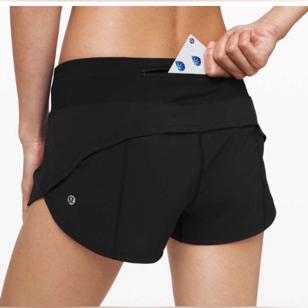 Lululemon Run Speed Short Black. 4” Size 6 EUC